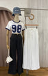 Stripe Wide Leg Trouser